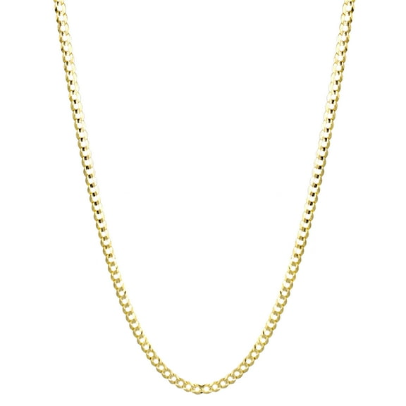 Solid 10K Yellow Gold Italy Cuban Curb Link Chain Necklace 2.8mm Wide 20 long with Lobster Clasp