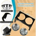 thumbnail image 4 of Elevated Dog Bowls with 2 Stainless Steel Dog Food Bowls, Raised Dog Bowl Adjusts to 5 Heights (3.2", 8.7", 9.8",11.02", 12.2") for Small Medium and Large Dogs, Black, 4 of 7
