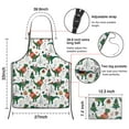 thumbnail image 3 of Green Dinosaurs Christmas Pattern Apron-Garden Aprons for Women with Pockets-Cotton Linen Waterproof Kitchen Cooking Gardening Aprons Adjustable for Kitchen,Cooking,BBQ and Salon 33x27 Inch, 3 of 7