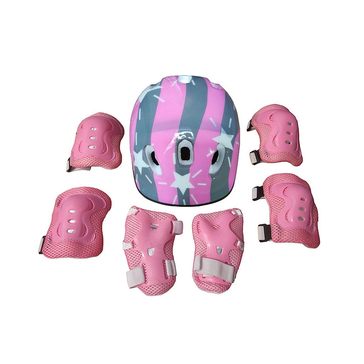 7pcs Kid Child Roller Skating Bike Helmet Knee Wrist Guard Elbow Pad Set 4 Color