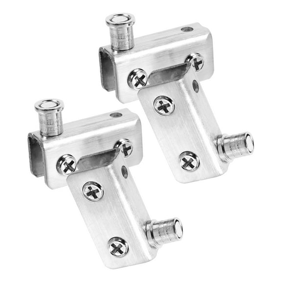 HOMEMAXS  4 Pcs Glass Door Hinge Hinges Shower Frameless Cabinet Silver