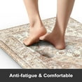 thumbnail image 4 of Anti Fatigue Kitchen Mats for Floor,17.3" x 29" Cushioned Boho Vintage Kitchen Rugs,Non-Slip Waterproof Kitchen Sink Standing Mat Wipe Clean for Kitchen,Laundry Floor,Mutil-Khaki, 4 of 6