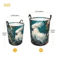 thumbnail image 3 of Balery Tropical Parrot Floral Artwork Cesta de ropa redonda con asas, impermeable, independiente, para ropa, juguetes, dormitorio y familia-Medium, 3 of 6