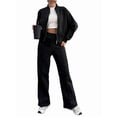 thumbnail image 1 of Conjuntos de Salón para Mujer, Conjunto Deportivo de 2 Piezas, Sudadera, Pantalón Deportivo de Pierna , Conjunto Deportivo A Juego Negro XL, 1 of 10