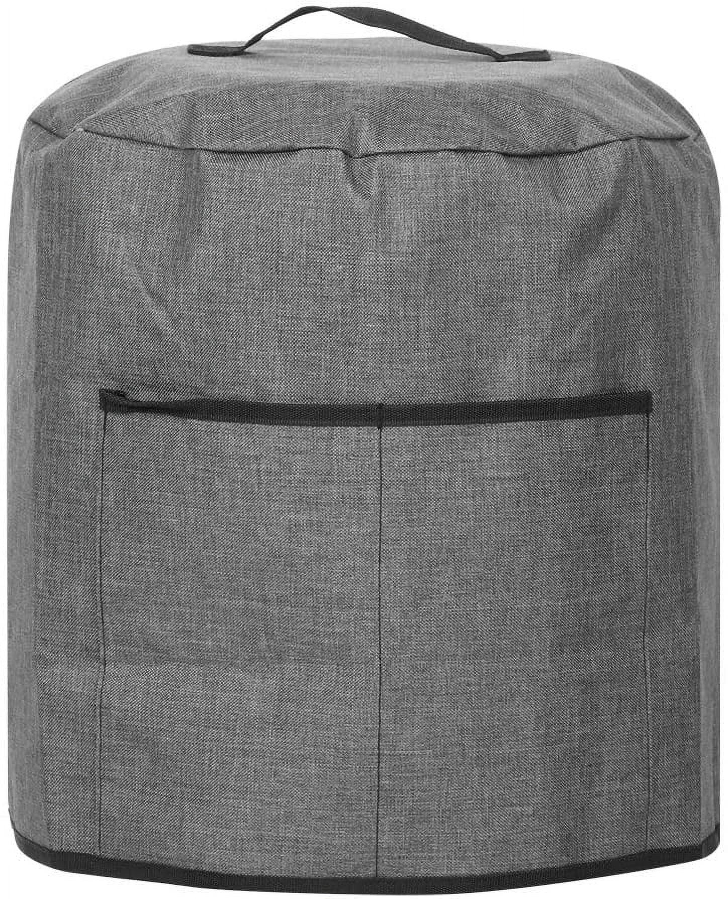 ABPETE Air Fryer Cover Dust Cover, Round Protective Cover Bag Small Household Appliance Dust Cover with 2 Pocket and Handle for Electric Pressure/Rice Cooker, 38x38.7cm/15x15.2in(Black)