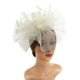 thumbnail image 4 of Stylish Woman Feather Hair Fascinator on Headband Wedding Royal Ascot Races, 4 of 9