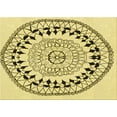thumbnail image 1 of Ahgly Company Tapis d'Intérieur Lavables en Machine Rectangle Transitionnel Jaune Soleil, 2' x 4', 1 of 7