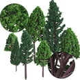 thumbnail image 2 of 22 Pieces Model Trees 1.18-6.29 Inch Mini Diorama Trees Mixed Model Tree Train Trees Miniature Forest Railroad Scenery Pine Trees Architecture Trees For Diy Scenery Landscape, Natural Green, 2 of 7