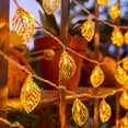 thumbnail image 7 of Hollowed Out Leaves String Lights, Christmas and Thanksgiving Decorations, 6.6 Ft Battery Operated Or USB Powered Warm White LED Lights for Indoor Outdoor, 7 of 7