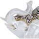 thumbnail image 4 of Estatuas de elefante Feng Shui, figuras de elefante blanco con tronco elevado para decoración del hogar (flor dorada de porcelana L), 4 of 5