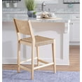 thumbnail image 3 of Linon Patty Wood 24" Counter Stools with Woven Seat Set of 2 in Natural Brown, 3 of 11
