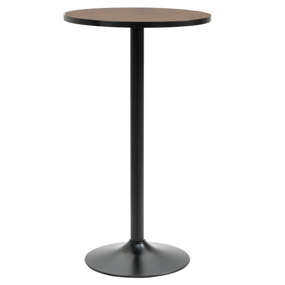 HOMCOM Round Bar Table 42 Inch Height, Industrial High Bistro Table with Metal Base and Elm Wood Top, Bar Height Table for Kitchen, Pub, Breakfast Area