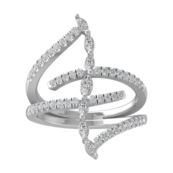 ARAIYA FINE JEWELRY 14K White Gold Diamond Fashion Band Ring (3/8 cttw, I-J Color, I2-I3 Clarity) Size 6.5