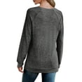 thumbnail image 5 of UVN Sweatshirt for Women Crewneck Pleated Long Sleeve Shirts Tunic Tops, 5 of 9
