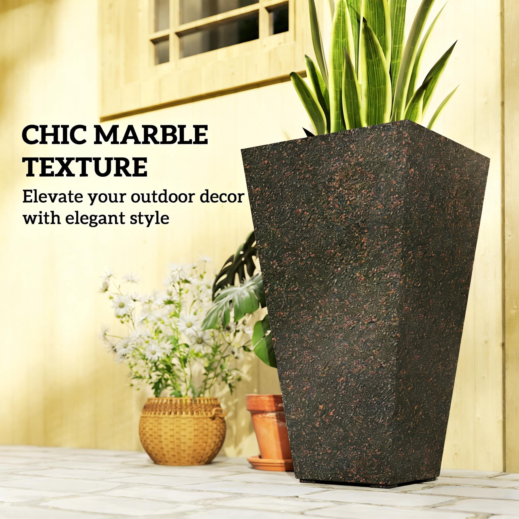 Set of 3 Flower Pots,Tall Planters
