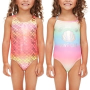 Bmagical Kids Girls 2 pack Bathing Suit, Childrens Printed Beach Swimwear