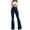 Dark Blue, variant on JIKNTTR Jeggings for Women Soft Solid Color Flare Jeans Elastic Waist Bottom Hem Denim Pants Comfortable Soft Jeans