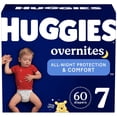 thumbnail image 1 of Pañales para bebés Huggies Overnites, tamaño 7 (18,6 kg), 60 unidades, 1 of 9
