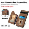 thumbnail image 5 of Wallet Case for Google Pixel 8 Pro, Ring Holder Kickstand Retro Premium Leather Credit Card Holder [ RFID Blocking ] Case with Wrist Strap Back Magnetic Clasp Flip for Google Pixel 8 Pro, Brown, 5 of 14