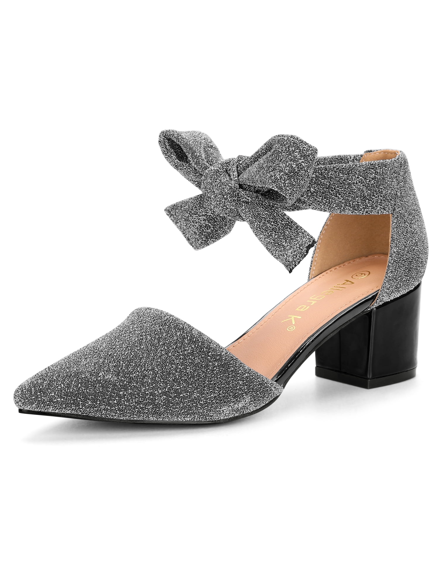 silver lace up pumps