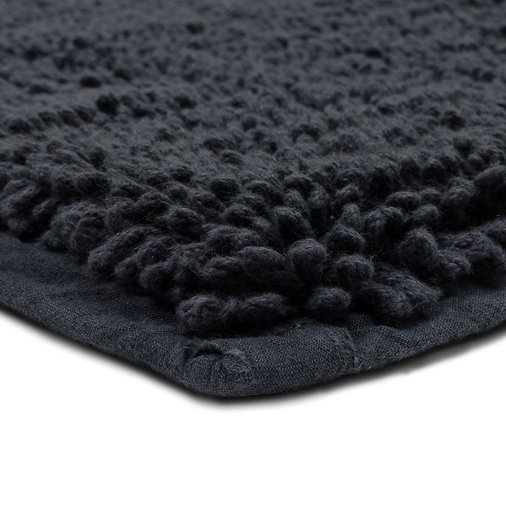 Mohawk Home Classic Cotton Plush Stain/Fade Resistant Non-Slip Washable Bath Mat, Charcoal, 2' X 5'