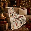 thumbnail image 3 of Festive Cats Winter Attire Watercolor Illustration Holiday, Playful Pet Portrait Pattern, Warm Flannel Blanket for Living Room and Bedroom, Cat Lovers Just Because Gift, Pet Lover Home Decor, 3 of 9