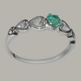 thumbnail image 3 of LBG British Made 925 Sterling Silver Natural Emerald Womens Solitaire Ring - 33 size options - Size 8.75, 3 of 5