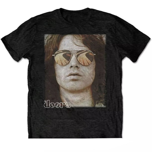 The Doors - Camiseta Jim Morrison Cara de Algodón para Adultos Unisex (Negro)