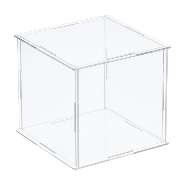 Unique Bargains Clear Display Case, Acrylic Box Assemble Dustproof Box Showcase, 15x15x15cm for Collectibles, Crafts
