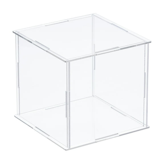 Uxcell Display Case Acrylic Box Assemble Transparent Dustproof Box Showcase for Collectibles Crafts Clear 4.3x4.3x4.3 inch