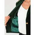 thumbnail image 6 of DARING DIVA Women's Button Front Velvet Blazer Lapel Crop Suit Jacket XS Green, 6 of 6