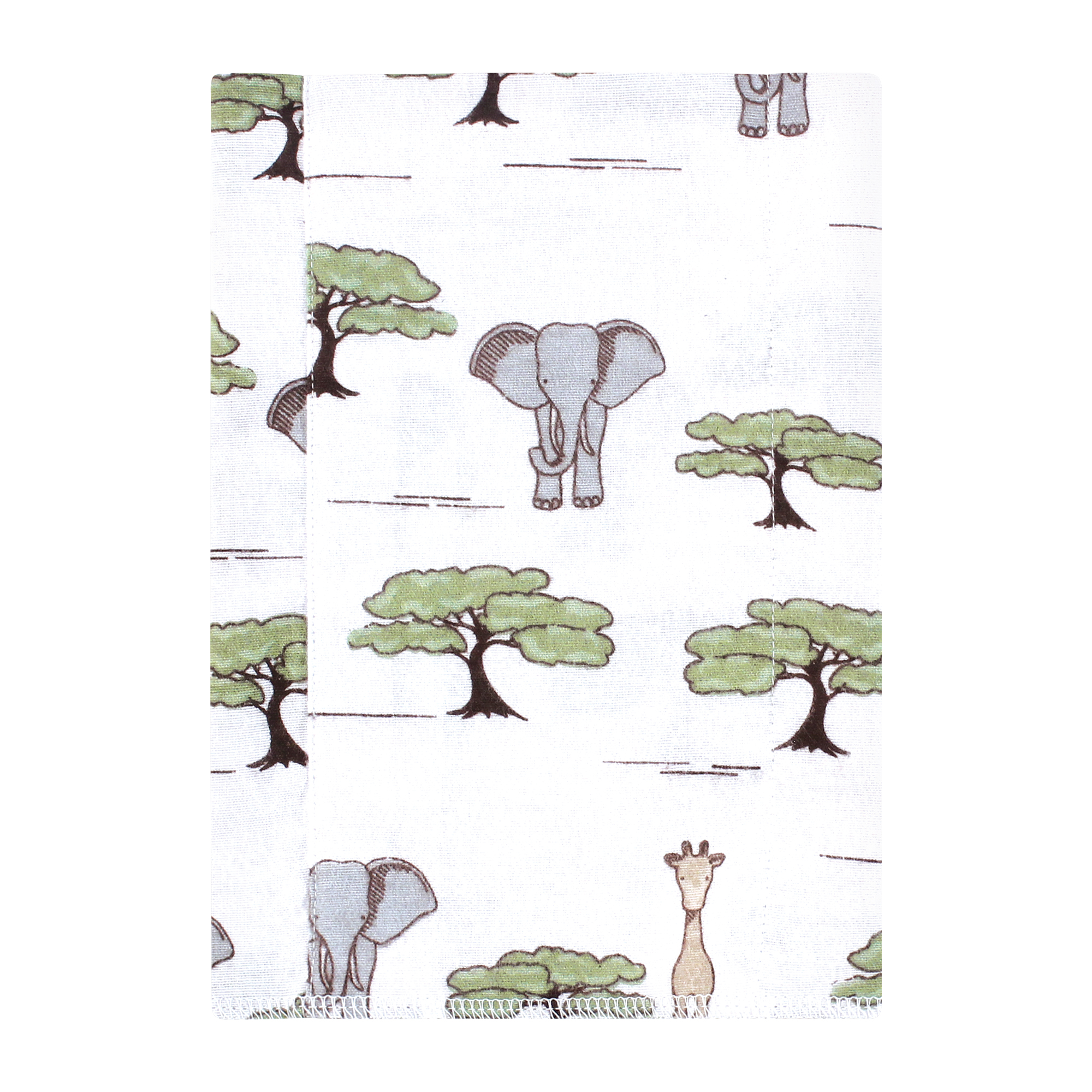 Hudson Baby Unisex Baby Cotton Poly Flannel Burp Cloths, Wild Safari Adventures 7-Pack, One Size