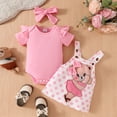 thumbnail image 2 of Splozh Girls Clothes 3 6 9 12 18 Months Baby Girl Clothes Suspender Skirt Newborn Ruffled Romper Dress Headband Outfits,Pink,6-9 Months, 2 of 6