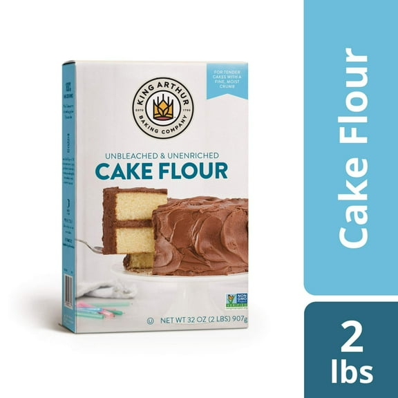 King Arthur Unbleached and Unenriched Cake Flour Blend, Non-GMO 32oz (3 Pack)