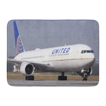 767 300 Airplane - GODPOK Plane Boeing 767 300 of United Airlines at Guarulhos International Airport Sao Paulo Brazil 05 16 Rug Doormat Bath Mat 23.6x15.7 inch