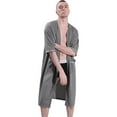 thumbnail image 3 of EIMELI Women‘s Zipper Robes 3/4 Sleeve Zip Front Robe Knee Length Lightweight Housecoats with Pockets, 3 of 10