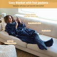 thumbnail image 2 of Catalonia Wearable TV Blanket with Sleeves Arms & Feet pockets for Adult Micro Plush Fleece Large Wrap Throw Robe 73" x 53", 2 of 6