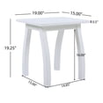 thumbnail image 3 of GZXS Modern White Accent End Table, Slatted-Top Side Table with Solid Acacia Wood Legs, Rectangular Sofa or Bedside Table, 200 lbs Weight Capacity, Easy Assembly, 3 of 10