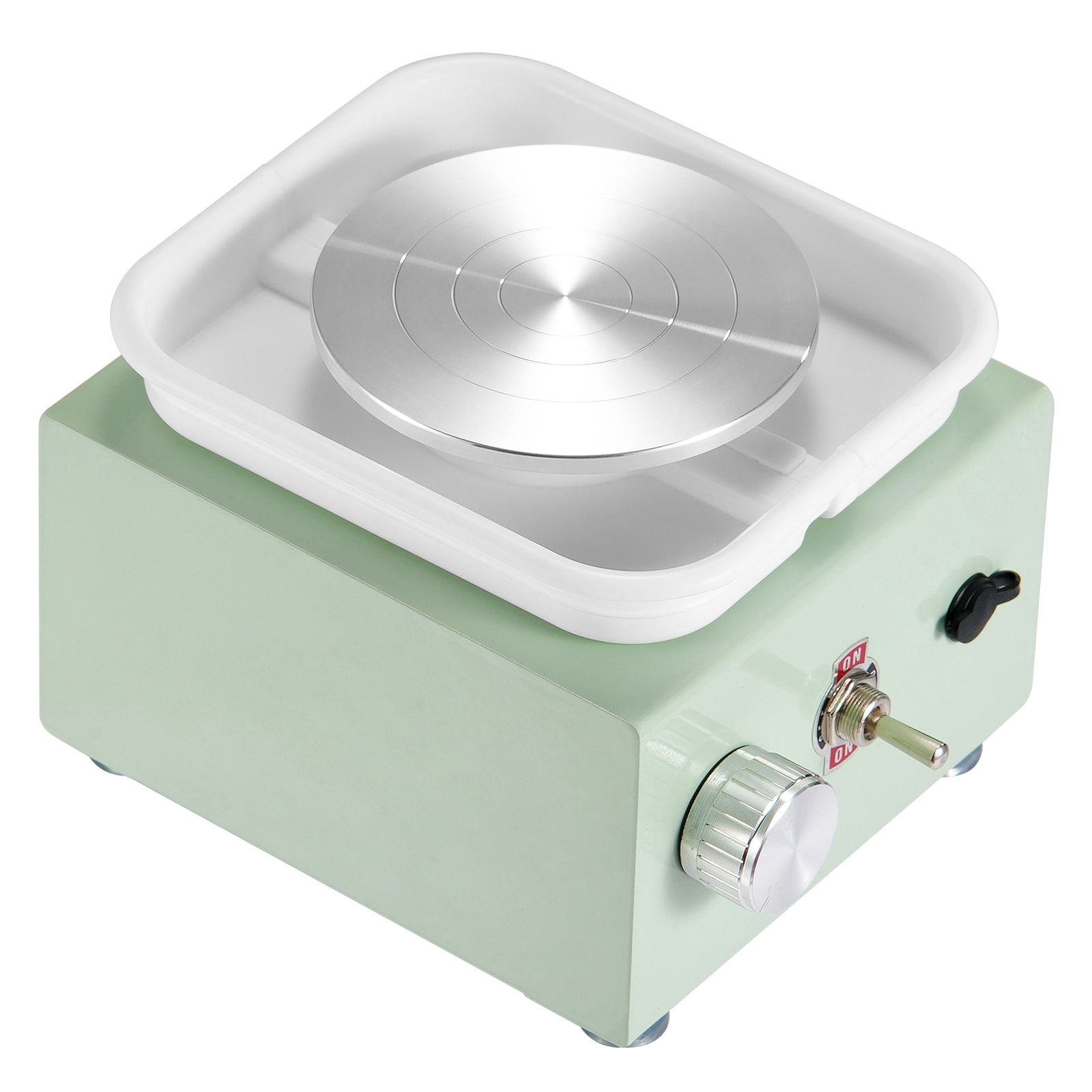Pottery Wheel Mini 0-320 RPM Bidirectional Adjustable with 8 Carving Tools 8 Plastic Tools Apron for Kids Beginners