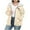 Beige, variant on Winter Jackets for Women Fleece Lined Full Zip Up Long Sleeve Hooded with Pockets Solid Color Thick Wram Outwear