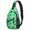 Dog and Dot Green Pattern, variant on Mixed Breed Dog Beige Pattern Sling Backpack, Unisex Hiking Chest Pack with Side Mesh Pockets, Earphone Hole Port Gift Ideas for Hiking Cycling Walking