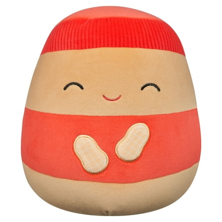 Squishmallows Official 10 inch Nedison the Red Peanut Butter Jar - Child's Ultra Soft Plush Toy