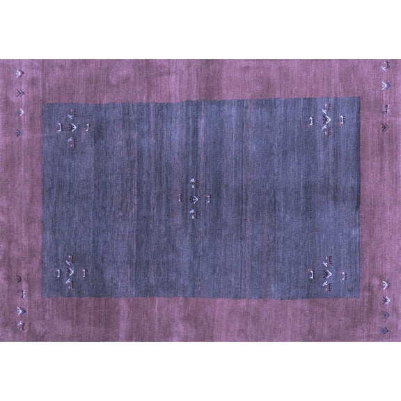 Ahgly Company Indoor Rectangle Abstract Blue Contemporary Area Rugs, 2' x 3'