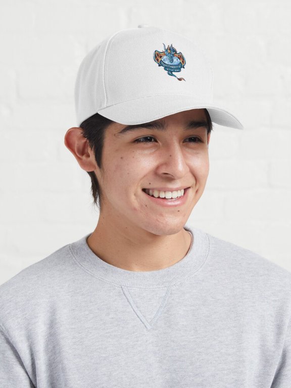 Blue Dragon Diamond Baseball Cap, Fantasy Creature Gem Graphic Design, Classic Hat