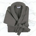 thumbnail image 2 of Superior Waffle Weave Cotton Unisex Adult Bath Robe, Charcoal, Large, 2 of 12