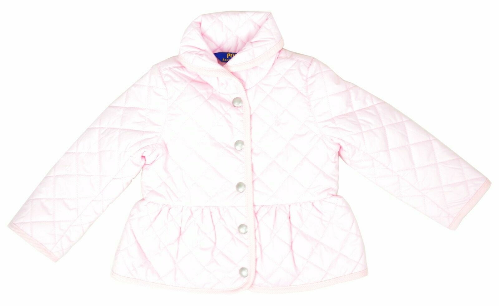 New Polo Ralph Lauren Baby Girls Quilted Barn Jacket, Pink, Size 6X, 9739-1  