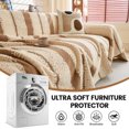 thumbnail image 7 of CJC Couch Cover Sofa Covers, Soft Couch Covers for Sectional Sofa - Anti-slip Love Seat Couch Covers for 2 Cushion Couch, Washable Slipcover for Dog Sofa Protector (Brown #A, 71'' x 118''), 7 of 7
