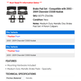 thumbnail image 2 of Brake Pad Set - Compatible with 2003 - 2009 Chevy C5500 Kodiak 2004 2005 2006 2007 2008, 2 of 2
