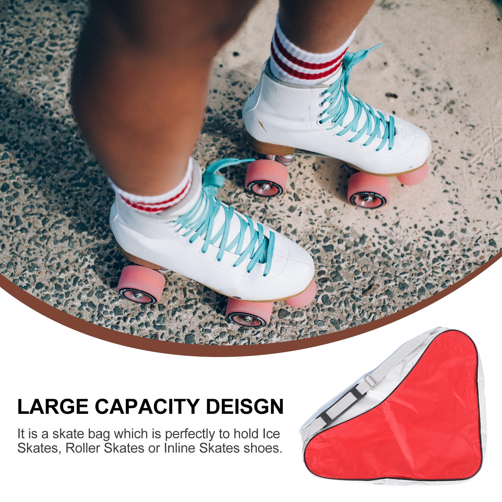 ELAYARD 2-Pack Red Skate Bags with Handles for Ice Skates, Roller Skates, and Sports Gear Storage, and Portable