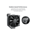 thumbnail image 5 of MONTECH NX400 - CPU Air Cooler, Single Tower, 4 Advanced Heat Pipes, 52-fin Heat Sink, E28, 120mm FDB Static Pressure Fan, 28mm Fan Thickness, Corner-cover Footpads, Polished Top Cover - Black, 5 of 8